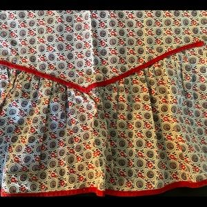 Adorable Vintage Red & Blue Apron With Pocket